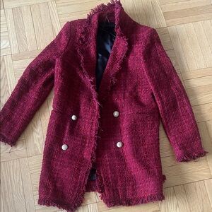 Women's Zara Red Tweed Jacket